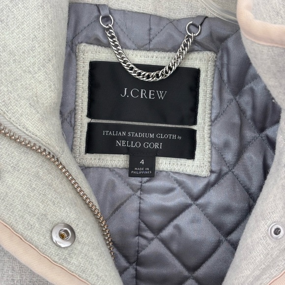 J Crew Italian Wool Coat in Light Gray by Nello Gori- Sz 4 - Picture 5 of 6